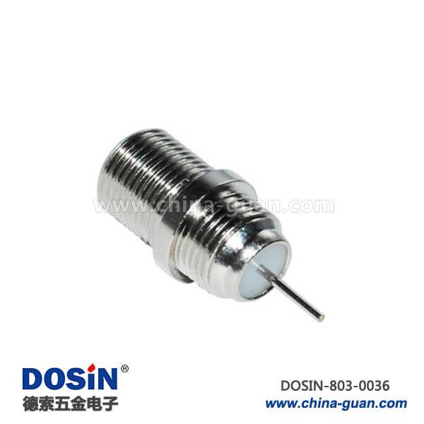 803-0036 数字电视线接头F头防水直式穿墙母头RF射频同轴连接器