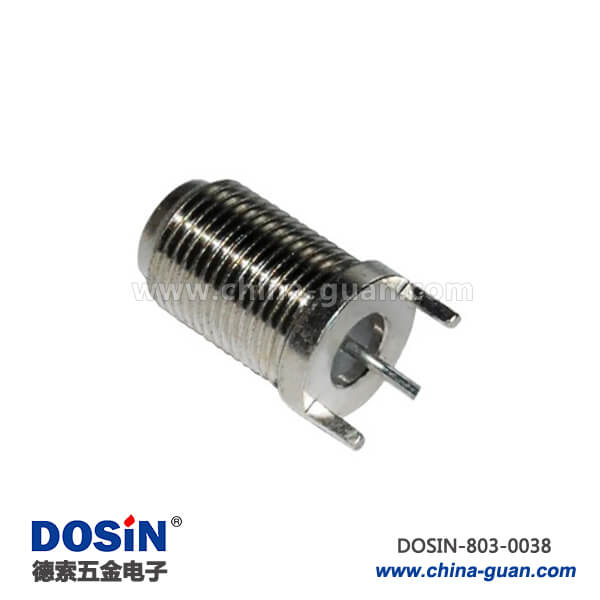 803-0038 连接器母座F头2脚直式母头 RF射频同轴