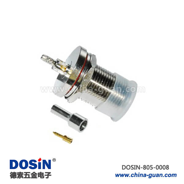 n射频连接器直式压接防水穿墙式母头同轴连接器 n射频连接器直式压接防水穿墙式母头同轴连接器