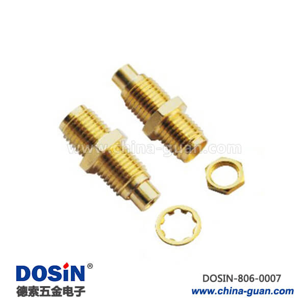 sma同轴连接器接头直式穿墙镀金母头线缆 sma同轴连接器接头直式穿墙镀金母头线缆