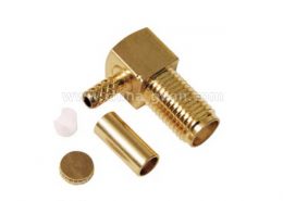 同轴连接器接头sma射频弯式镀金压接式母头