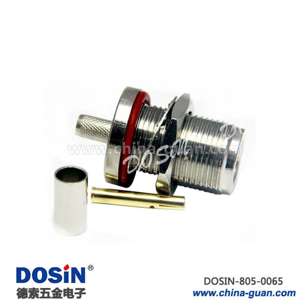 805-0065 n型母头连接器直式穿墙面板安装压接接线