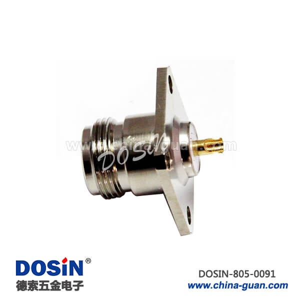 805-0091 n型母头连接器4孔方形法兰焊线面板安装