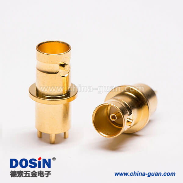 DOSIN-801-0427 BNC母头接头直式镀金穿孔面板安装连接器