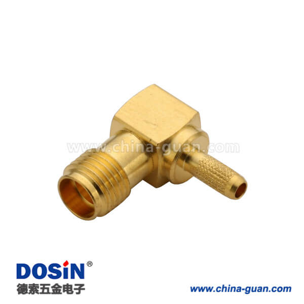 DOSIN-806-1000 sma连接器弯式压接母头同轴线缆RG316