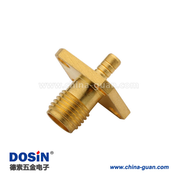 DOSIN-806-1015 sma4孔法兰母头直式同轴电缆连接器