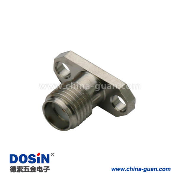 DOSIN-806-1022 sma射频同轴连接器母头直式法兰盘2孔