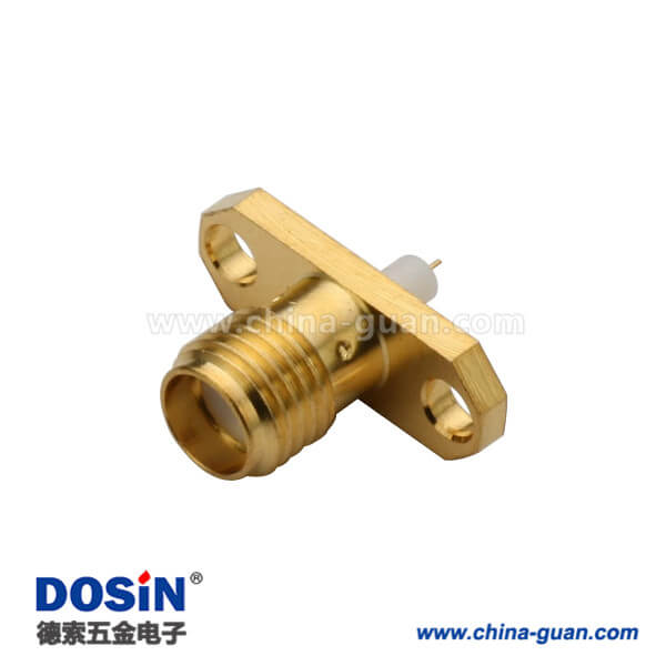 DOSIN-806-1023 sma射频同轴镀金法兰2孔直式母头