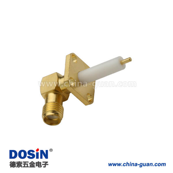 DOSIN-806-1057 SMA4孔镀金法兰面板安装接头延长铁氟龙连接器