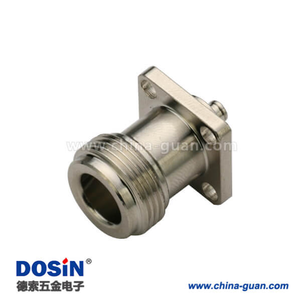 DOSIN-805-1026 n头母头UT085法兰盘4孔面板安装有线电视电缆