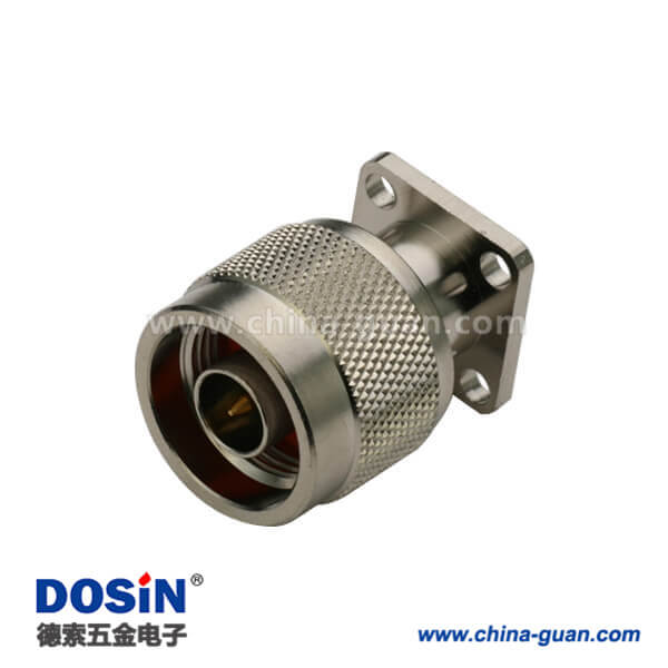 DOSIN-805-1036 N型连接器直式射频同轴4孔法兰盘型公头