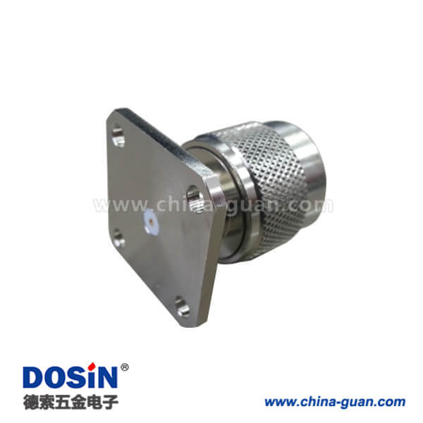 DOSIN-805-1037 n头直式公头法兰盘型4孔射频同轴连接器