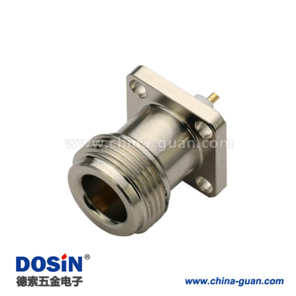 DOSIN-805-1040 n系列连接器母头带4孔法兰盘有线电视插头