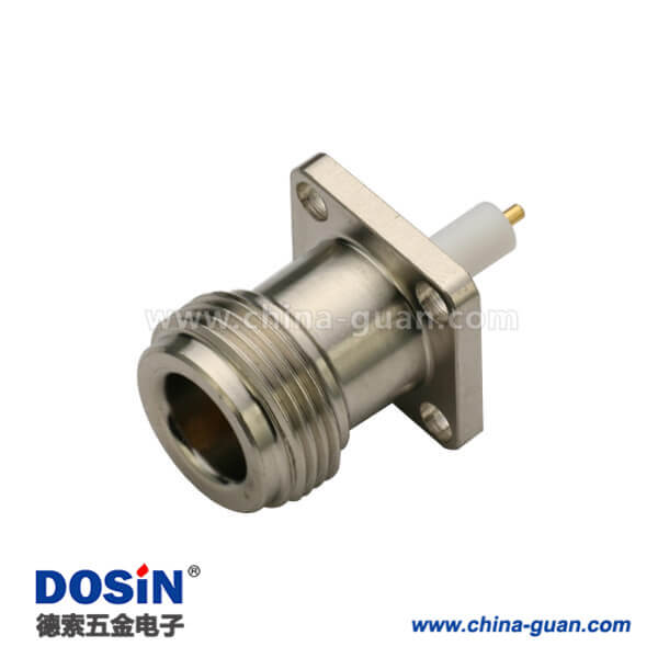DOSIN-805-1041 n头母头连接器防水型直式母头带4孔法兰盘