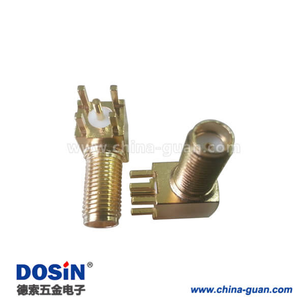 DOSIN-806-1086 SMA接头90度加长弯式母头接pcb板插座