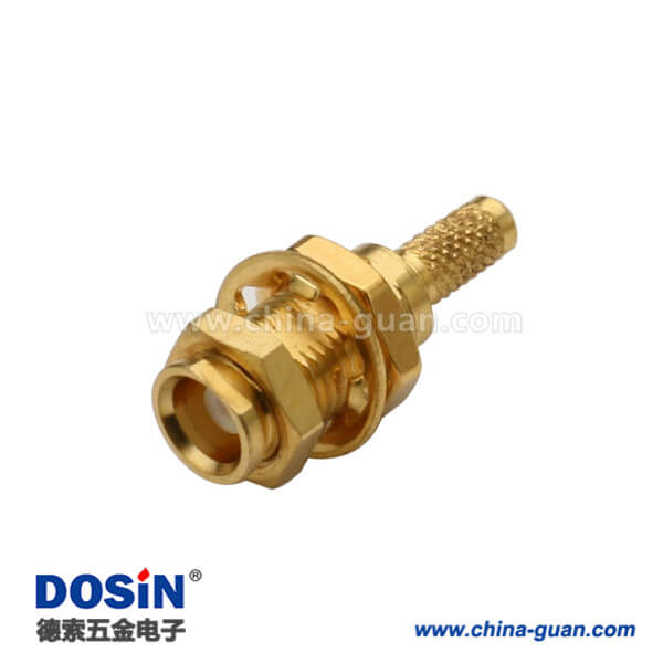 DOSIN-809-1017 mcx连接器母头直式穿墙式同轴电缆 接RG316