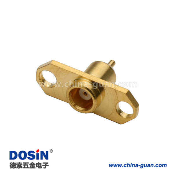 DOSIN-809-1020 mcx直式法兰盘2孔面板安装母头rf射频同轴连接器