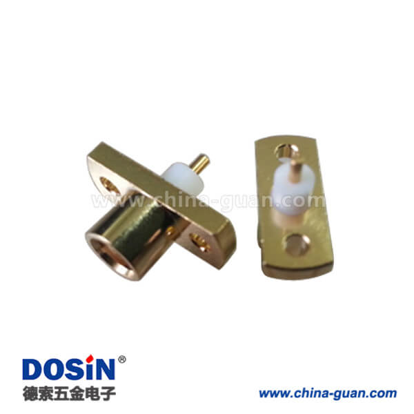 DOSIN-809-1021 mcx母头连接器有线电视接头直式2孔法兰盘面板安装