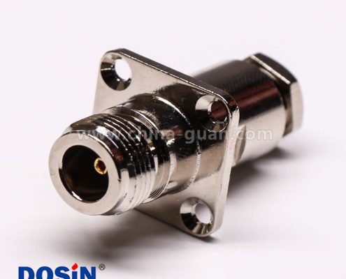 11 N型母头直式四孔法兰螺母锁紧接式接线