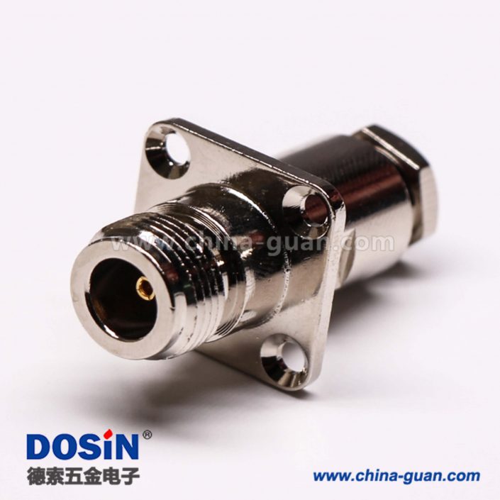 11 N型母头直式四孔法兰螺母锁紧接式接线