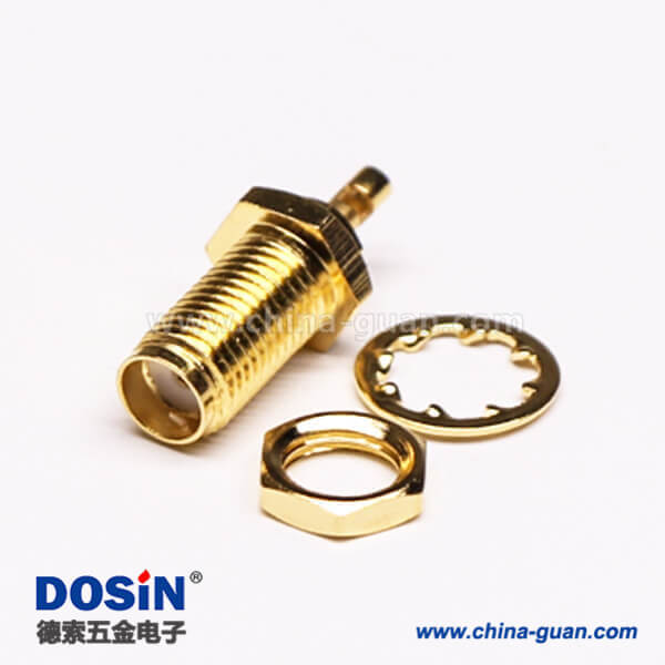 18 SMA直母座射频连接器前锁穿墙开天窗焊接