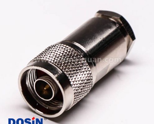 2 N型射频连接器直式公头螺母锁紧接线