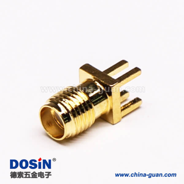 23 SMA母头直插连接器螺纹连接插板接PCB板