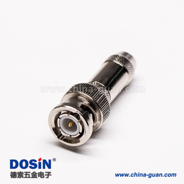 6 挤压式bnc接头公头直式带滚花纹接PCB板