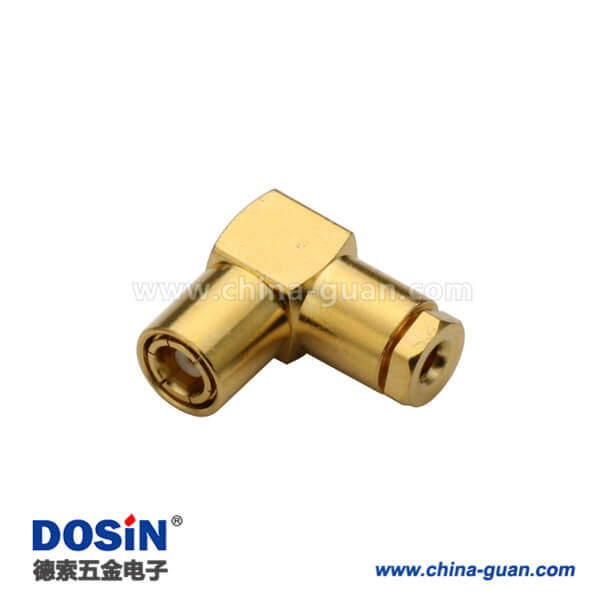 626-0220 smb连接器有线电视接头螺母锁紧弯式公头线缆RG316