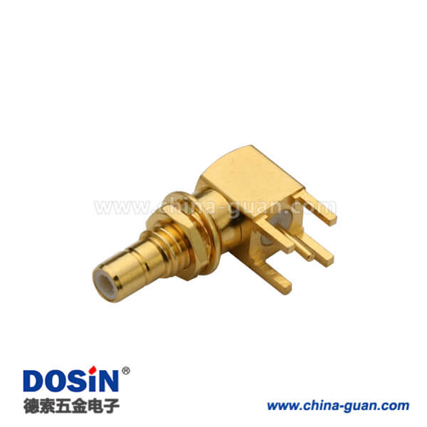 626-0239 SMB同轴连接器母头射频接头接pcb板弯式穿墙