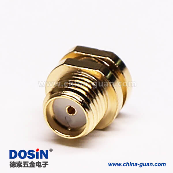 9 SMA母头穿墙直式镀金SMT贴板接PCB板