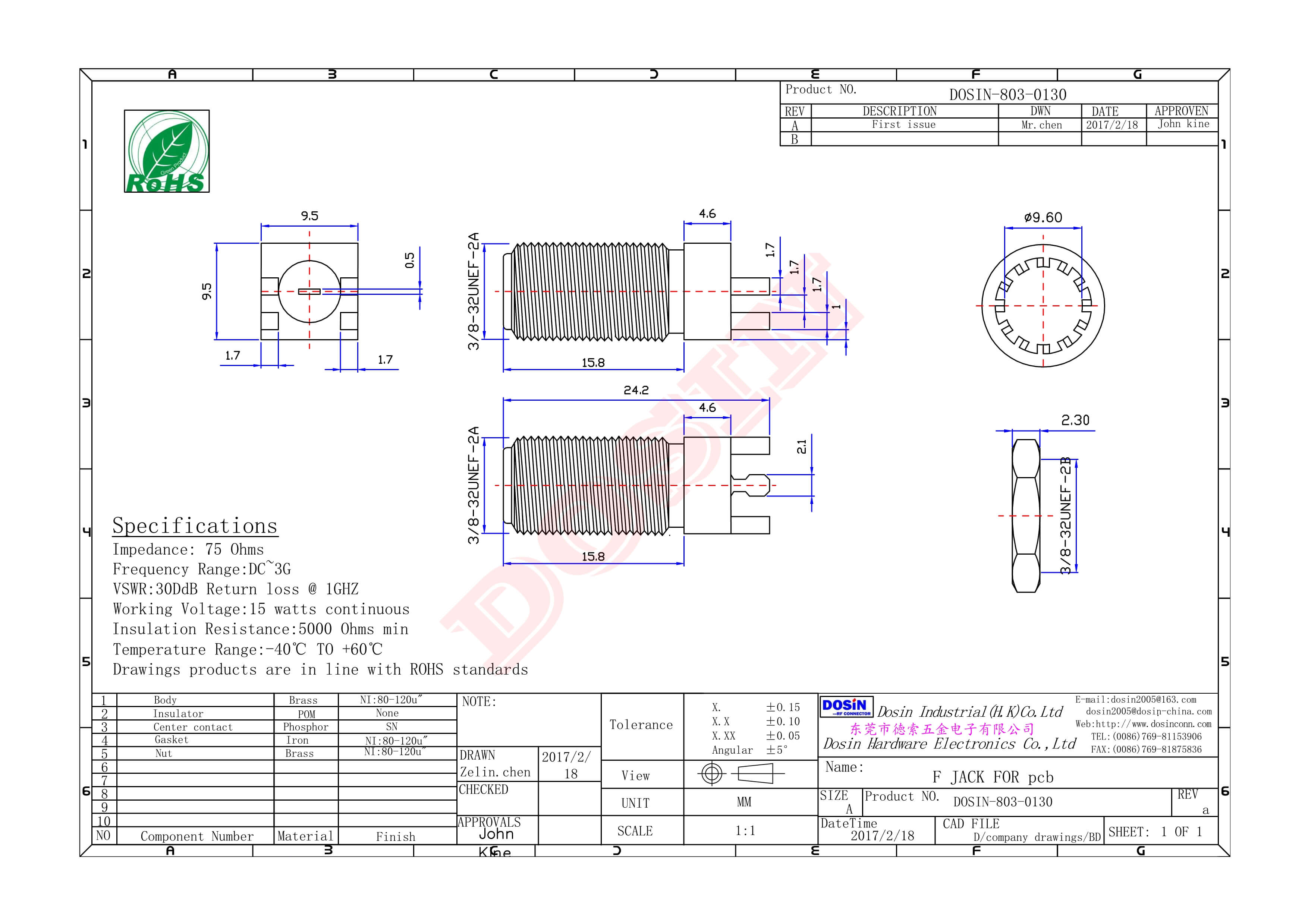 f型带牙快速接头母头直式卡板接PCB
