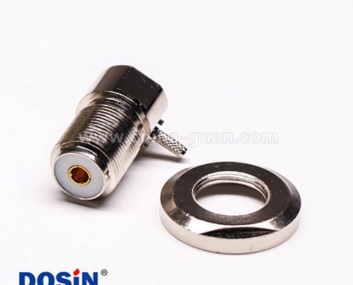 1-3 uhf接头弯式母头金针前锁穿墙板端连接器
