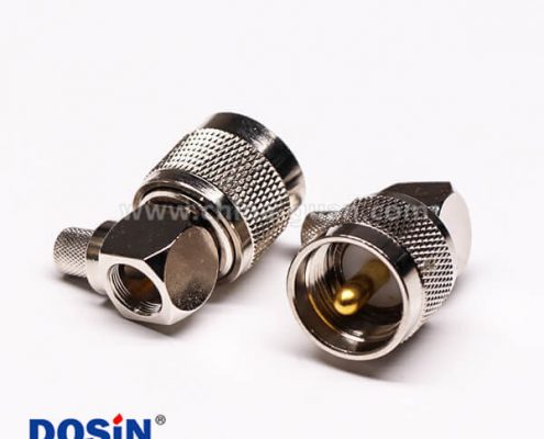11-2 uhf射频同轴连接器UHF-C-JW-5公头弯式压接线端
