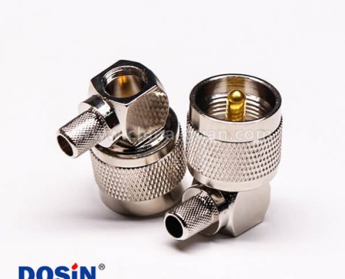 11-3 uhf射频同轴连接器UHF-C-JW-5公头弯式压接线端