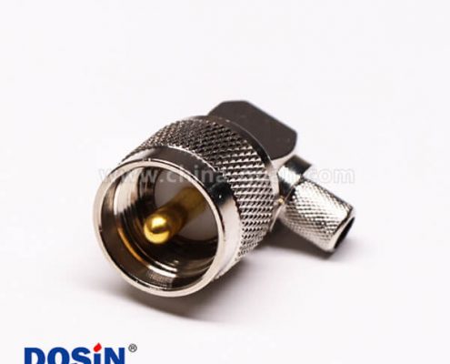 11 uhf射频同轴连接器UHF-C-JW-5公头弯式压接线端