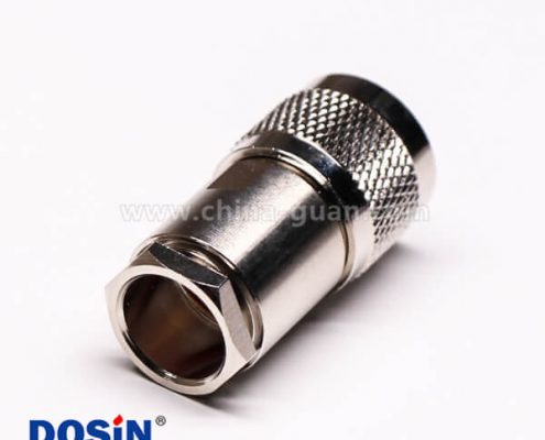 13-1 uhf公头连接器同轴线缆螺母锁紧滚花纹针镀金
