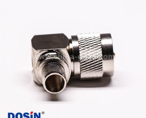 15-4 uhf弯式接头公头压接式金针带滚花纹接线