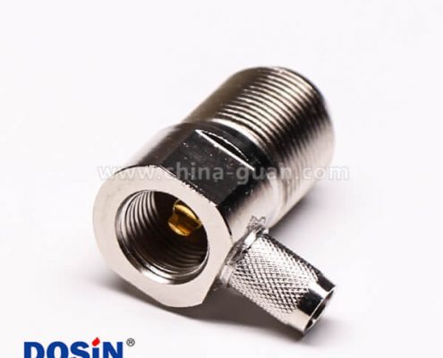 17-1 uhf 连接器前穿墙弯式压接母头接线