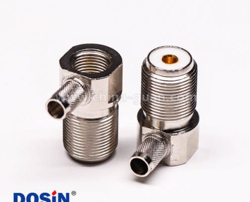 17-3 uhf 连接器前穿墙弯式压接母头接线
