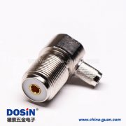 17 uhf 连接器前穿墙弯式压接母头接线