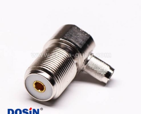 17 uhf 连接器前穿墙弯式压接母头接线