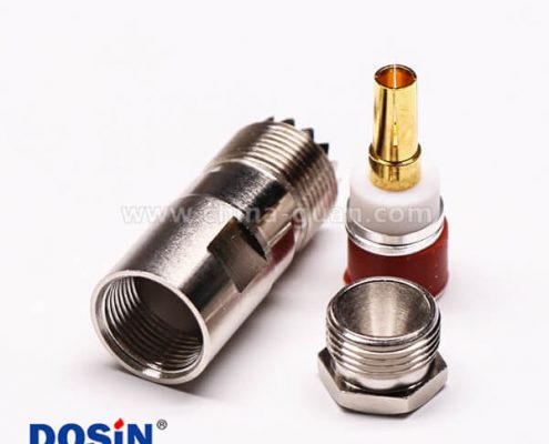 20-3 uhf同轴线缆UHF-K5直式母头螺母锁紧