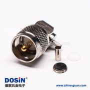 21 uhf公头连接器压接直角带滚花纹接线