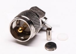 uhf公头连接器压接直角带滚花纹接线