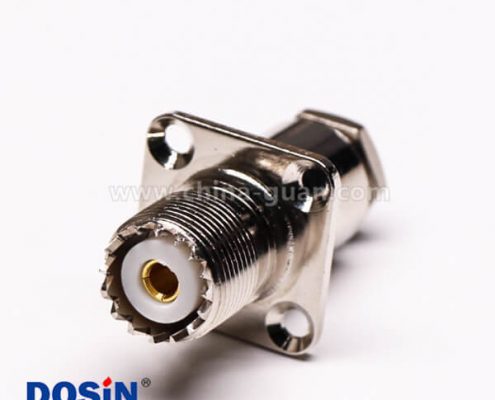 22 uhf型连接器母头直式板端四孔法兰安装