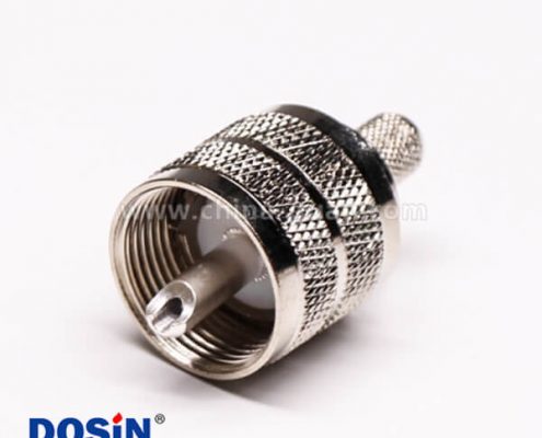 24 uhf型射频同轴连接器公头压接针镀银直式线端