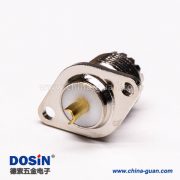 25-1 菱型连接器uhf母头焊接直式法兰安装UHF-KF