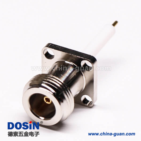 31 N型法兰接头直式母头四孔法兰面板安装