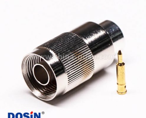 32 射频N头焊接直式公头连接器接同轴线缆